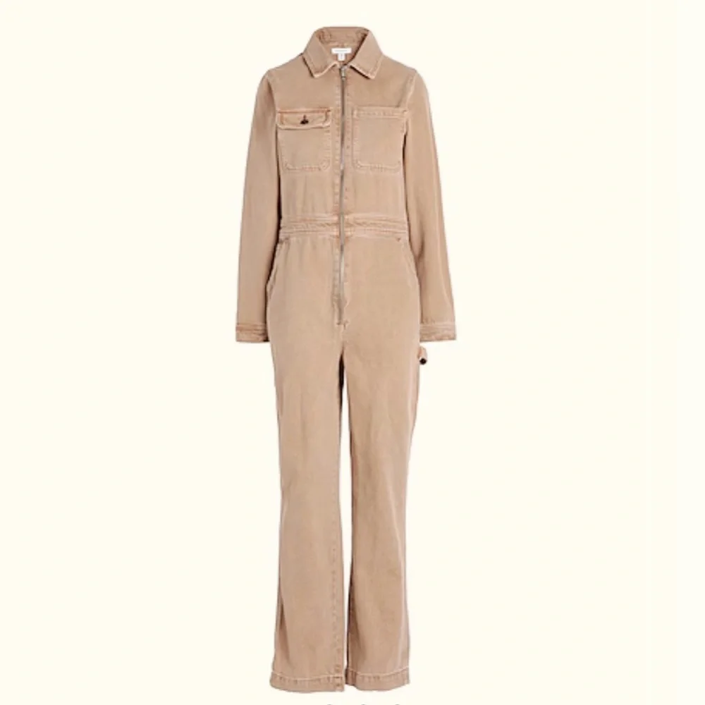 TOPSHOP - ⚠️Long Sleeve,Non-stretch, Tan Denim Boilersuit - Women’s Size 12 - Picture 1 of 6